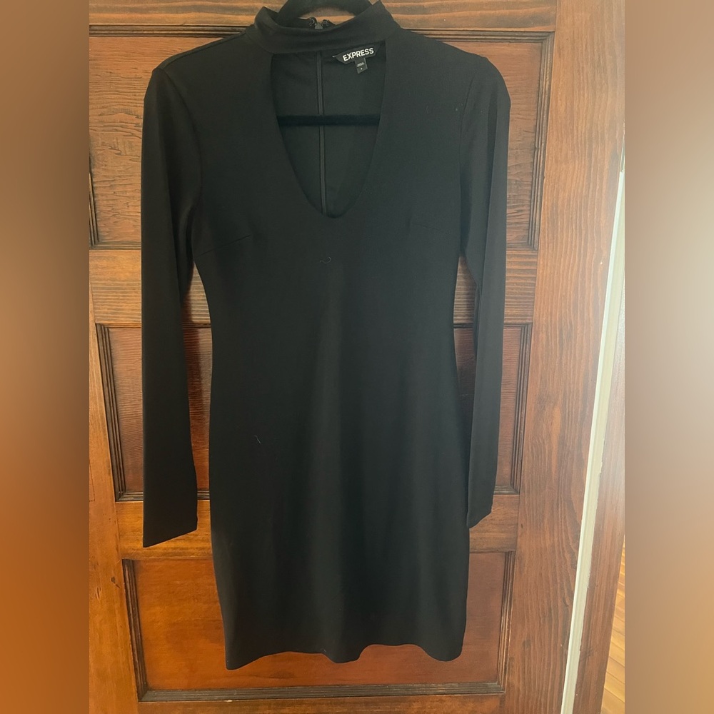 Express Classic Black Long Sleeve Dress